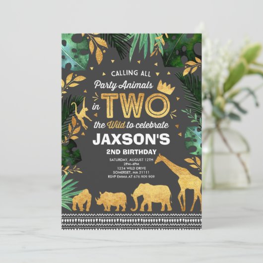 In twee delen van het Oerwoud van de uitnodiging t (Staand voorkant)