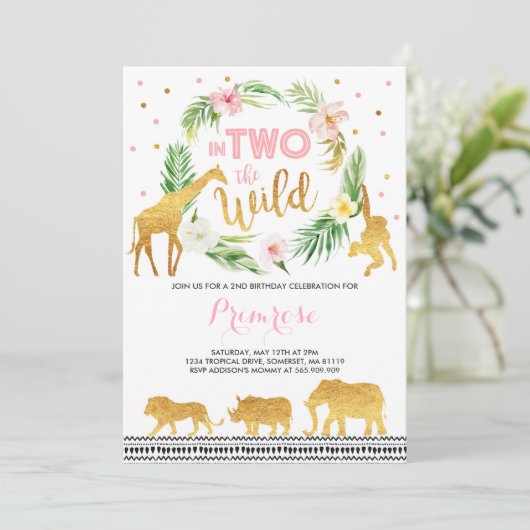 In twee delen van het Oerwoud van de uitnodiging t (Staand voorkant)