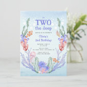 In twee het diepe koraalrif 2e verjaardag kaart (Staand voorkant)