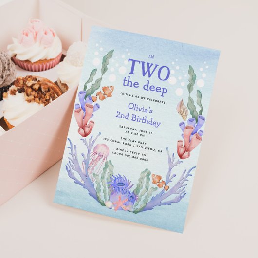 In twee het diepe koraalrif 2e verjaardag kaart