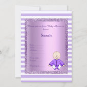  IN TWEE TONE ANGEL BABY SHOWER INVITE LILA KAART (Achterkant)