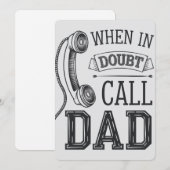 In Twijfel Bel Papa Leuk Voor Vaderdag Feestdagenkaart (Voorkant / Achterkant)