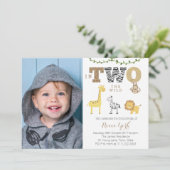 in TWO: de Wilde Tweede verjaardag Safari Party vo Kaart (Staand voorkant)