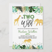 In Two The Wild Verjaardagsuitnodiging Jungle Dier Kaart (Voorkant)