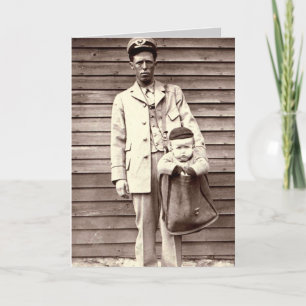 In uniform Brievenbesteller met Baby in Postzak Kaart