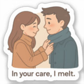 In uw zorg, ik smelt - lief paar sticker (Voorkant)