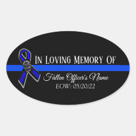 IN VERLIES GEHEUGEN VAN HET FALLEN OFFICERONDERSTE OVALE STICKER