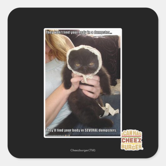 In verschillende vuilnisbakken vierkante sticker (Voorkant)