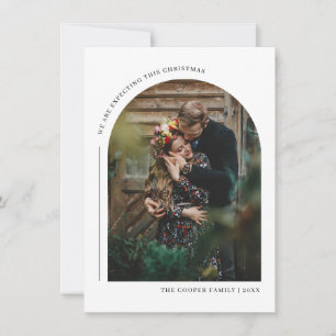 In verwachting van deze kerst familie fotokaart feestdagenkaart