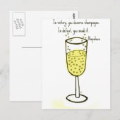 In victory, you deserve champagne print by jill briefkaart (Voorkant / Achterkant)