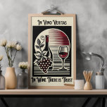 In Vino Veritas Art Deco Rood en Zwart Wijn Gezegd Poster<br><div class="desc">Geniet van de allure van Art Deco met dit betoverende poster. In Vino Veritas - In Wine There is Trust, een tijdloos gezegde, gaat elegant samen met gedurfde rode en zwarte tinten. Perfect cadeau voor de wijnliefhebber in je leven, het is een opvallende aanvulling op elke ruimte, uitstralende verfijning en...</div>