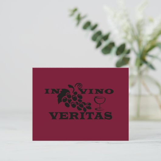 In vino veritas briefkaart (Staand voorkant)