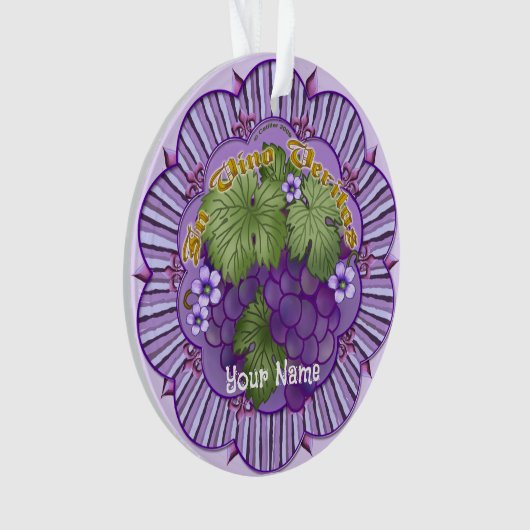 In Vino Veritas Grapes Ornament (voorkant)