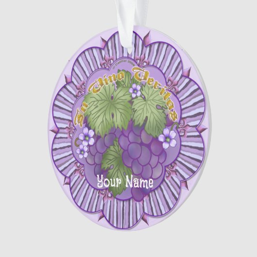 In Vino Veritas Grapes Ornament (voorkant)