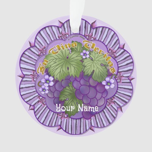In Vino Veritas Grapes Ornament (voorkant)