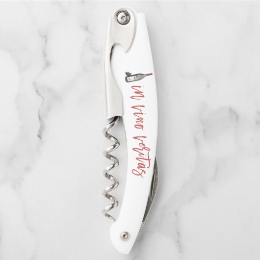 In vino veritas (in wijn, waarheid) kurkentrekker (Voorkant)