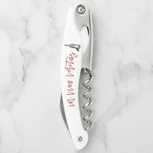 In vino veritas (in wijn, waarheid) kurkentrekker (Achterkant)