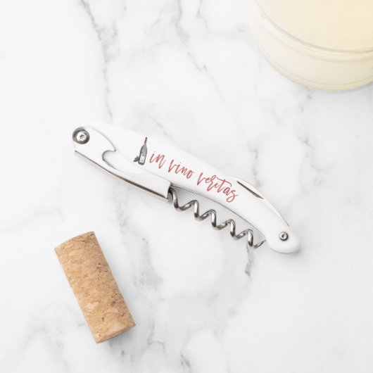 In vino veritas (in wijn, waarheid) kurkentrekker (Voorkant)