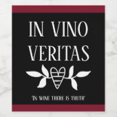 IN VINO VERITAS "In Wine is er waarheid" Wijn Etiket (Enkel label)