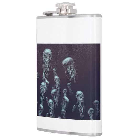 in Vinyl eingeschlagener Flachmann Heupfles (Links)