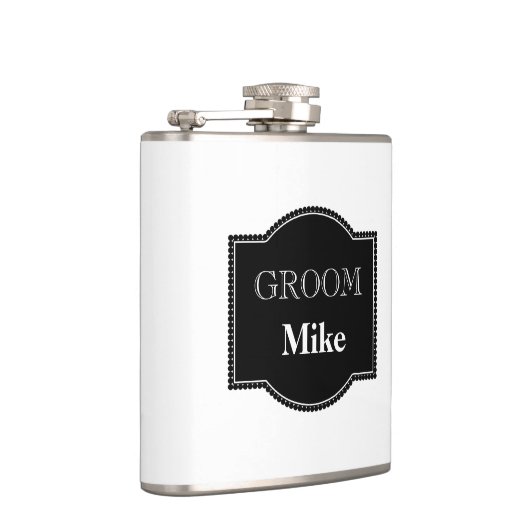 In vinyl verpakte kolf-bruidegom heupfles (Rechts)