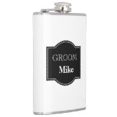 In vinyl verpakte kolf-bruidegom heupfles (Rechts)