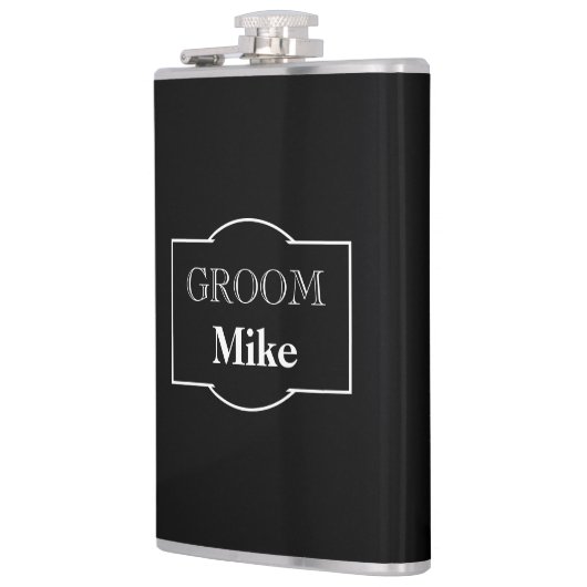 In vinyl verpakte kolf-bruidegom heupfles (Links)