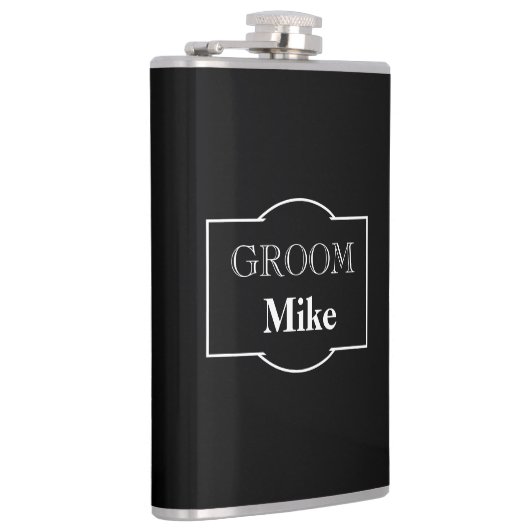 In vinyl verpakte kolf-bruidegom heupfles (Rechts)