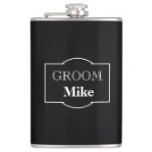 In vinyl verpakte kolf-bruidegom heupfles (Voorkant)