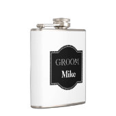 In vinyl verpakte kolf-bruidegom heupfles (Rechts)