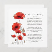 In Vlaanderen Velden Herdenkingsdag Gedicht Feestdagenkaart (Voorkant / Achterkant)