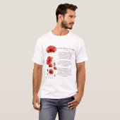 In Vlaanderen Velden Herdenkingsdag Gedicht T-shirt (Voorkant volledig)