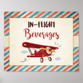 In vliegdranken Sign Airplane Bar Food Table Poster (Voorkant)