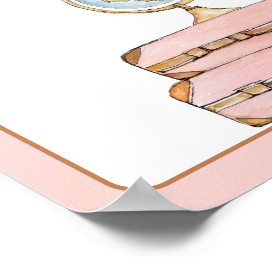 In Vlucht Drinken Bar teken Reizen Vrijgezellenfee Poster (Hoek)