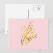 In Vogue Quote Faux Gold Foil Metallic Mode Briefkaart (Voorkant / Achterkant)