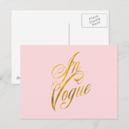 In Vogue Quote Faux Gold Foil Metallic Mode Briefkaart (Voorkant / Achterkant)
