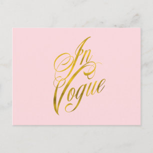 In Vogue Quote Faux Gold Foil Metallic Mode Briefkaart