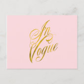 In Vogue Quote Faux Gold Foil Metallic Mode Briefkaart (Voorkant)