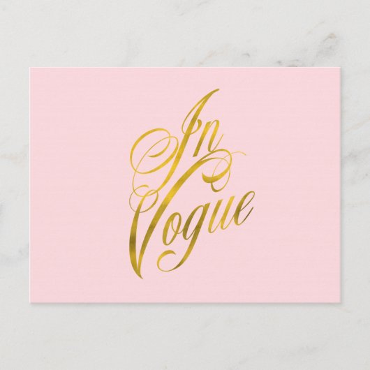 In Vogue Quote Faux Gold Foil Metallic Mode Briefkaart (Voorkant)