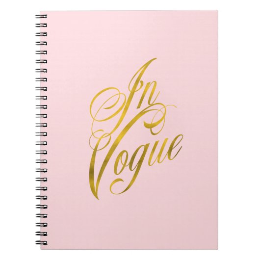 In Vogue Quote Faux Gold Foil Metallic Mode Notitieboek (Voorkant)