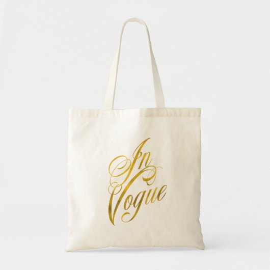 In Vogue Quote Faux Gold Foil Metallic Mode Tote Bag (Voorkant)