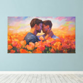 in volle bloei: de tulpenaffaire van de homoseksue canvas afdruk (Insitu (Houten vloer))