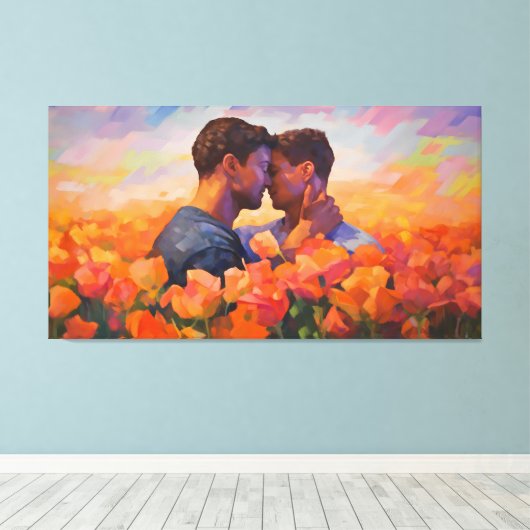 in volle bloei: de tulpenaffaire van de homoseksue canvas afdruk (Insitu (Houten vloer))
