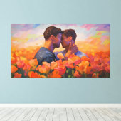 in volle bloei: de tulpenaffaire van de homoseksue canvas afdruk (Insitu (Houten vloer))