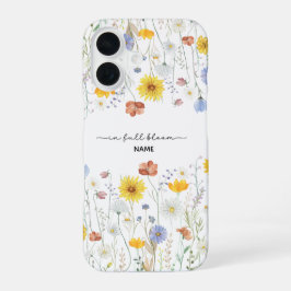 In volle bloei – Persoonlijke wilde bloemen bloems iPhone 16 Hoesje