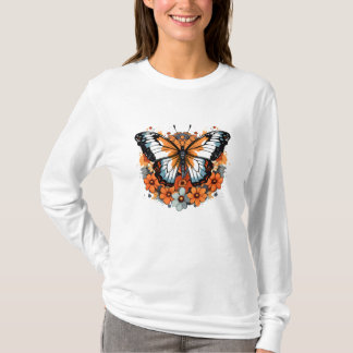 In volle bloei: vlinder t-shirt