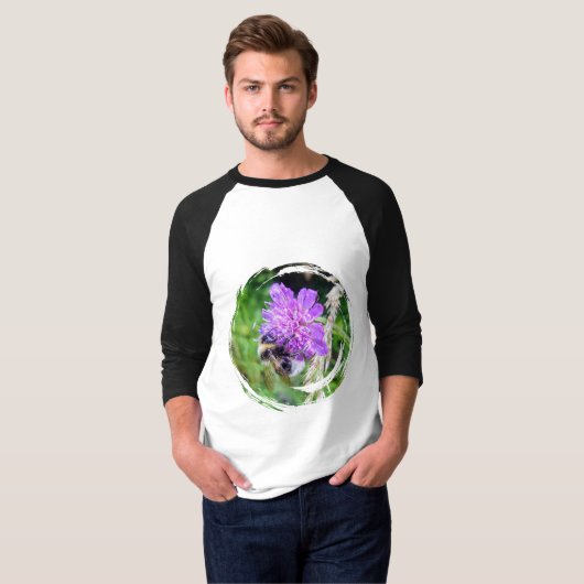 In voller Blüte – Basic 3/4 Ärmel Raglanshirt T-shirt (Voorkant volledig)