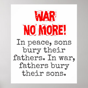 In vredeszonnen begraven hun vaders - anti-oorlogs poster