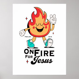 In vuur voor Jezus Psalm 34:5 Schattig Vlam-person Poster