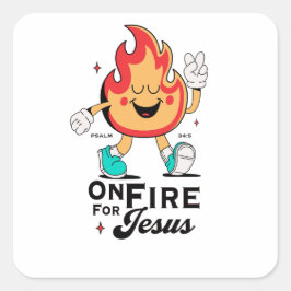 In vuur voor Jezus Psalm 34:5 Schattig Vlam-person Vierkante Sticker